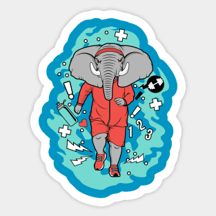 Elephant Jogging Sticker